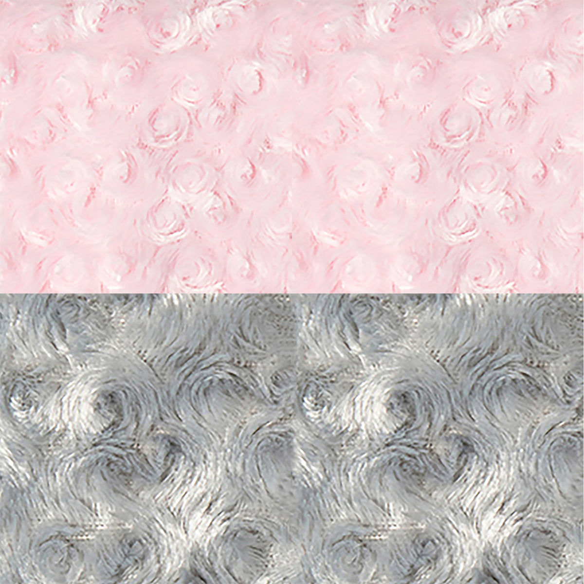 Baby Mode Baby Boys and Baby Girls 2 Pack Curly Plush Baby Blankets, Pink and Gray