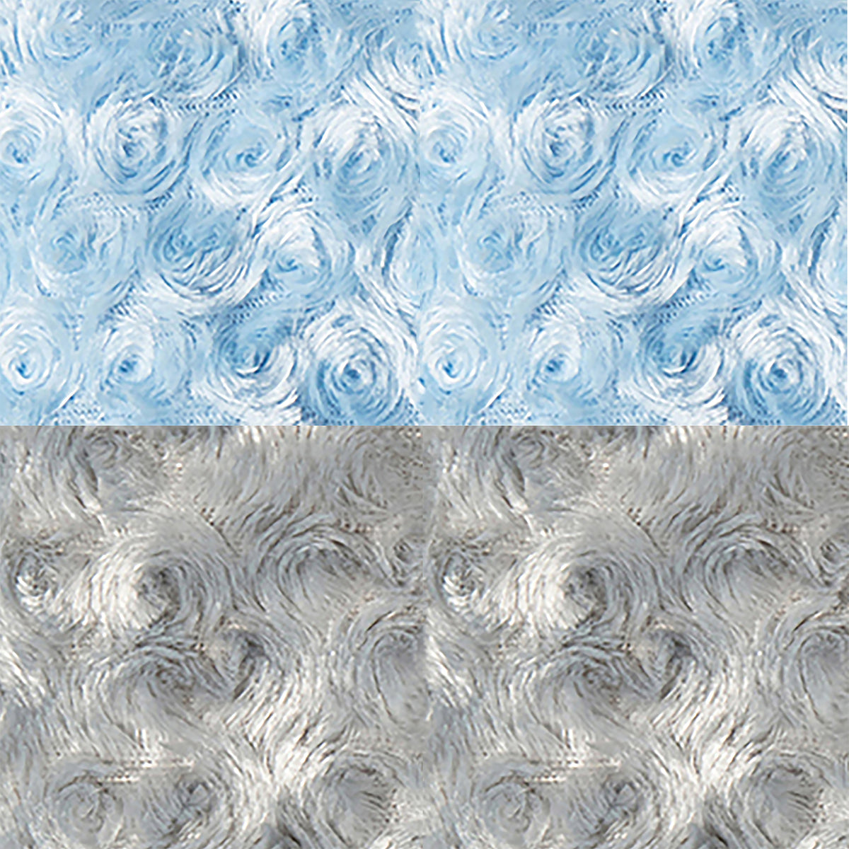 Baby Mode Baby Boys and Baby Girls 2 Pack Curly Plush Baby Blankets, Blue and Gray