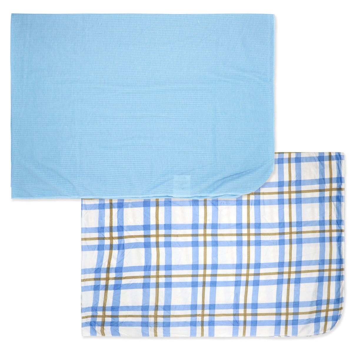 3 Stories Trading Company Baby Boys and Baby Girls Faux Fur 3 Piece Baby Blanket Gift Set, Blue