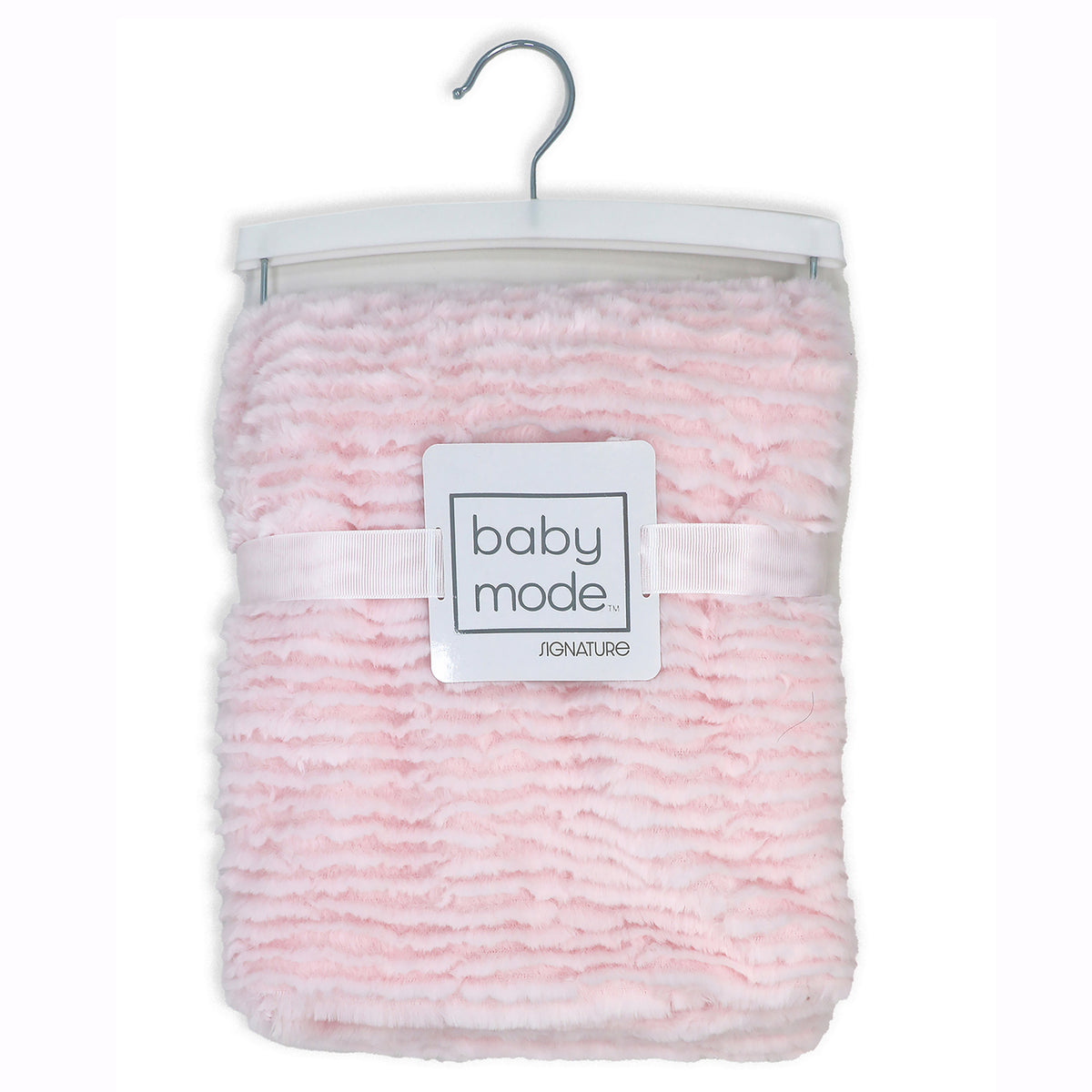 Baby Mode Baby Boys and Baby Girls Ridged Plush Baby Blanket, Pink