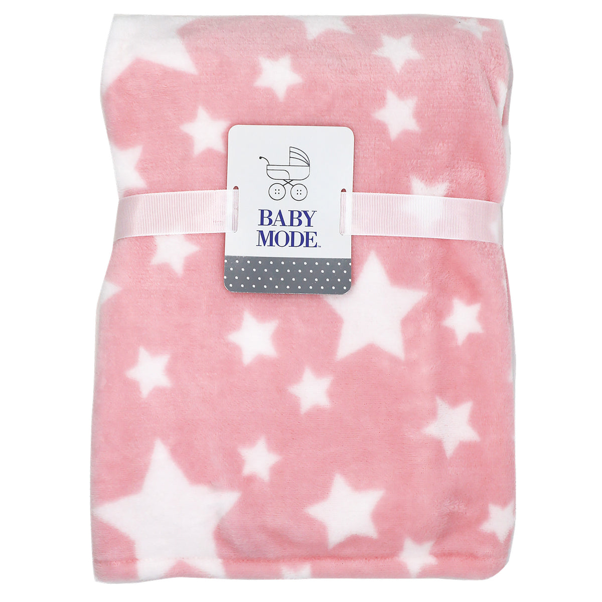 Baby Mode Baby Boys and Baby Girls Plush Fleece Star Print Baby Blanket, Pink