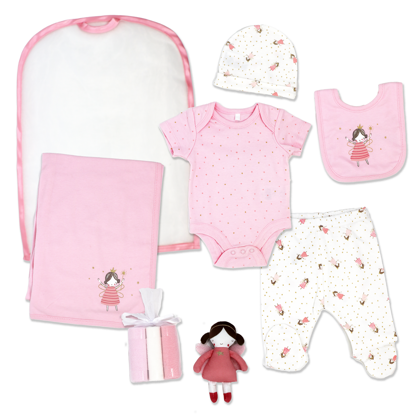 Rock-A-Bye Baby Boutique Baby Girls Little Fairy Layette Gift, 10 Piece Set, 0-3M