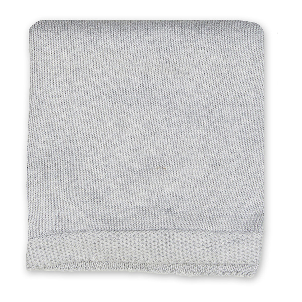 Baby Mode Signature Baby Boys and Baby Girls Knit Blanket with Knit Border, Gray