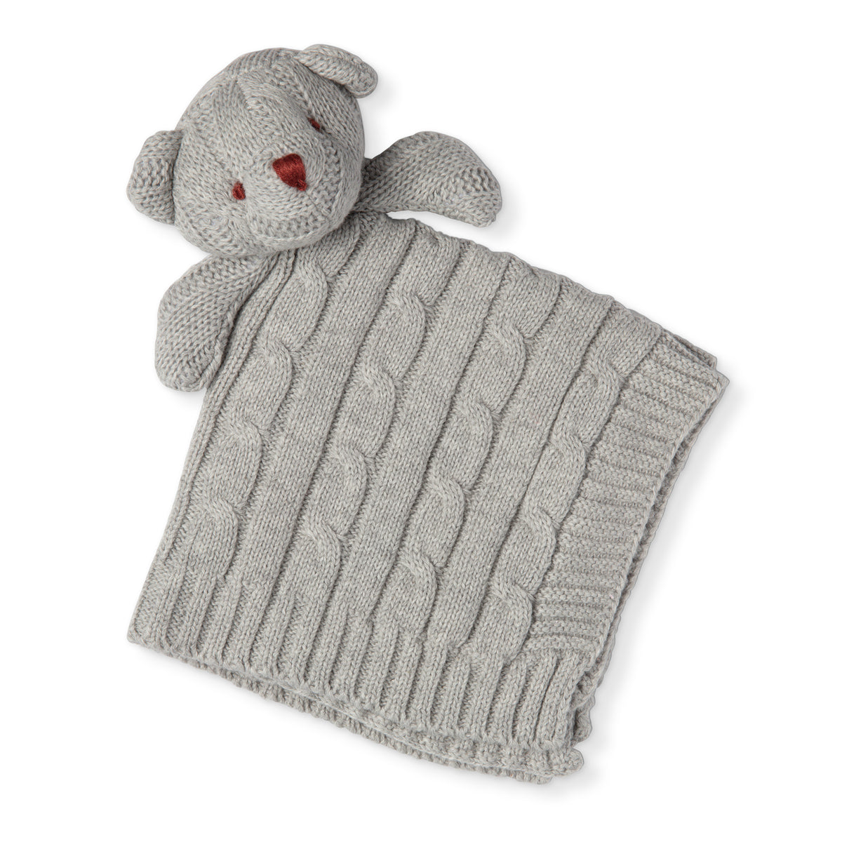 Baby Mode Knit Bear Security Blanket, Gray