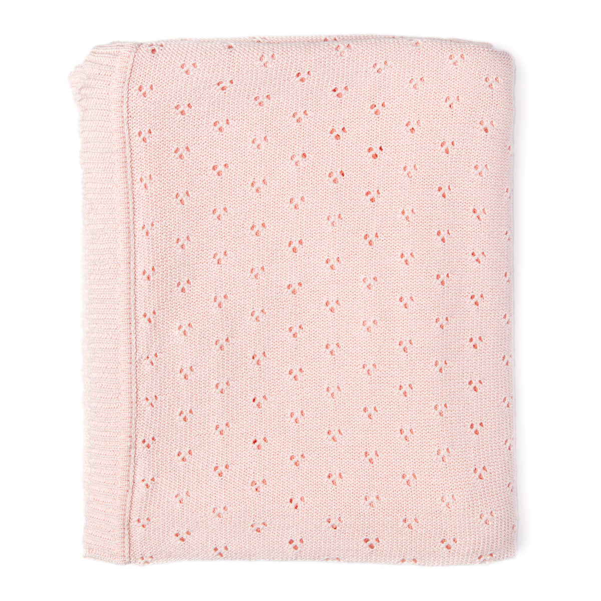 Baby Mode Signature Baby Boys and Baby Girls Cotton Layette Pointelle Knit Baby Blanket, Pink