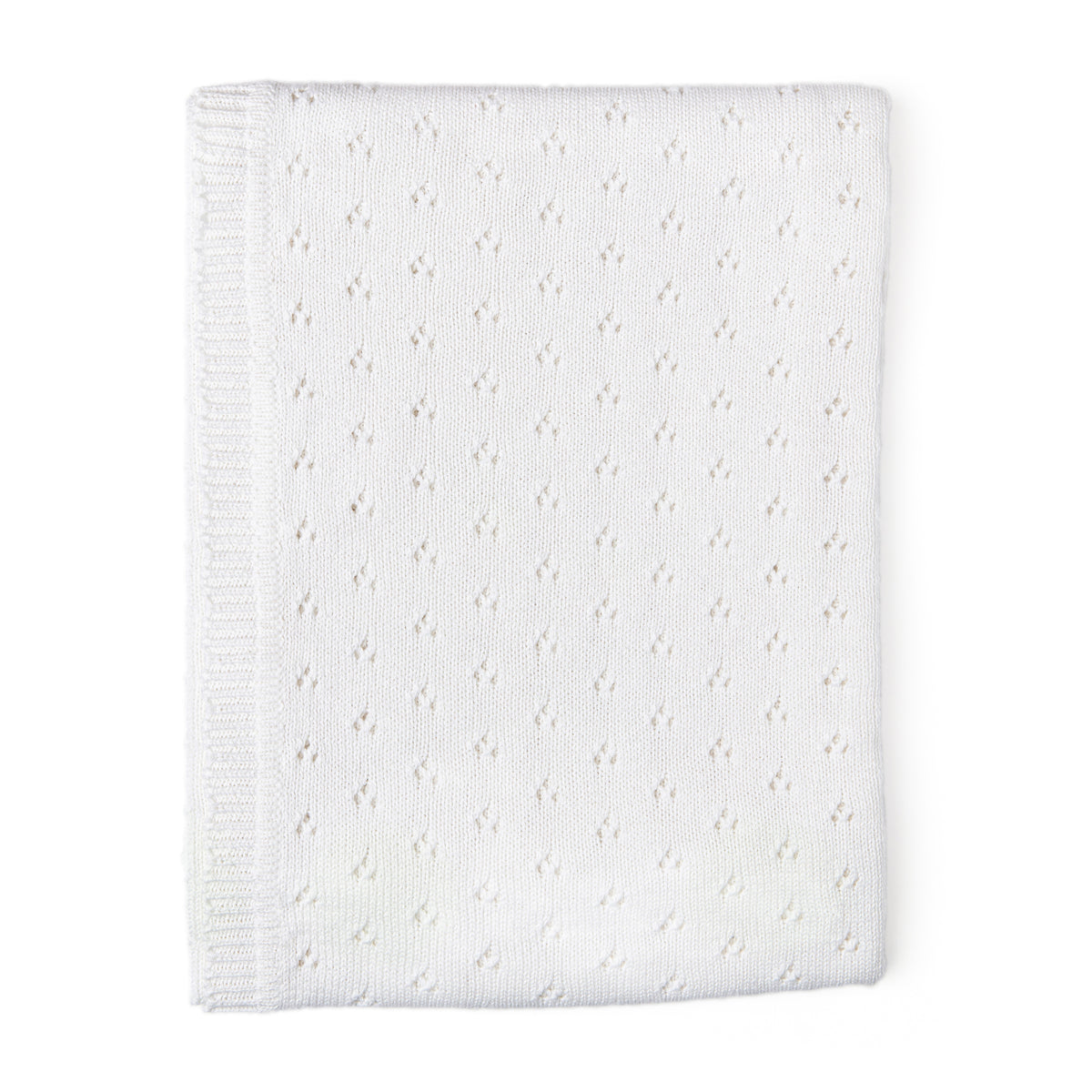 Baby Mode Signature Baby Boys and Baby Girls Cotton Layette Pointelle Knit Baby Blanket, Ecru