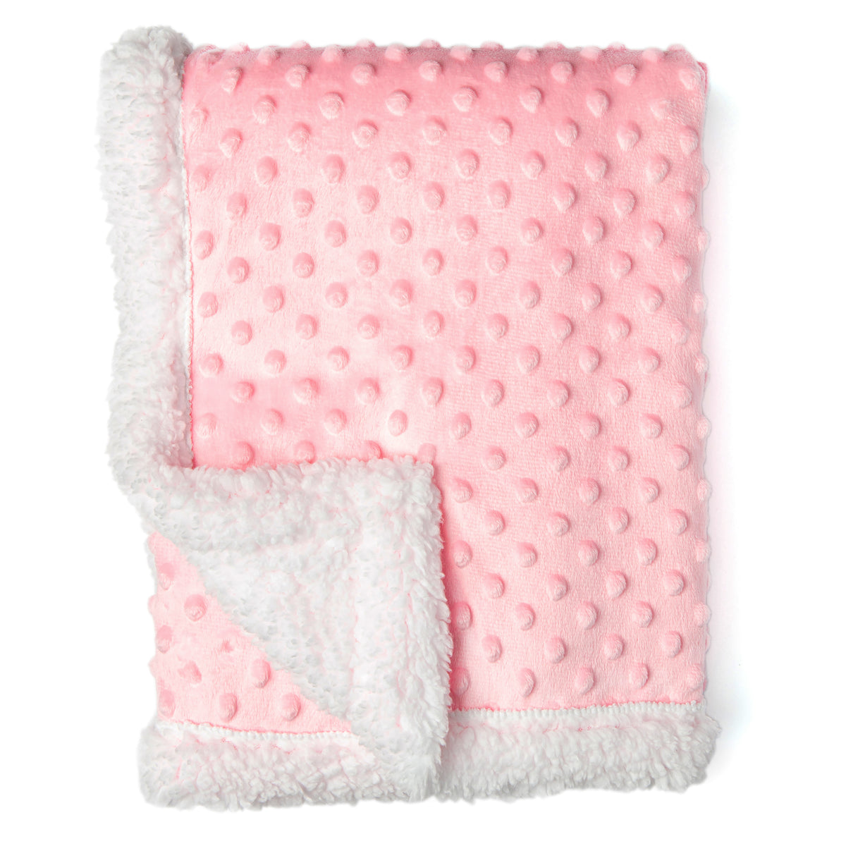 necessities by tendertyme Popcorn Minky Sherpa Baby Blanket, Pink