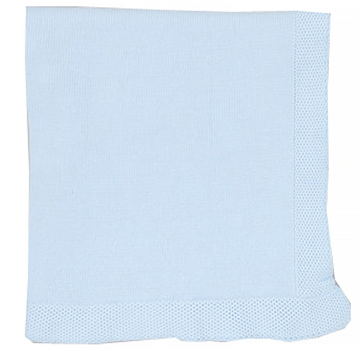 Baby Mode Signature Baby Boys and Baby Girls Knit Blanket with Knit Border, Blue