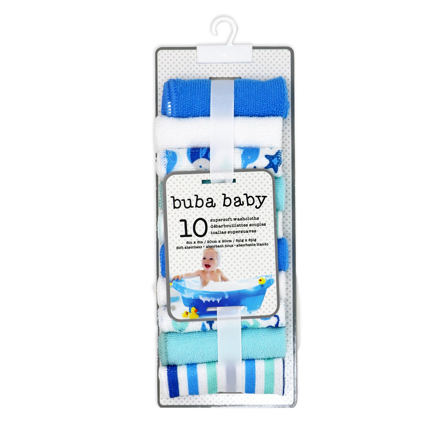 Buba Baby 10 Pack Washcloth Set, Whales