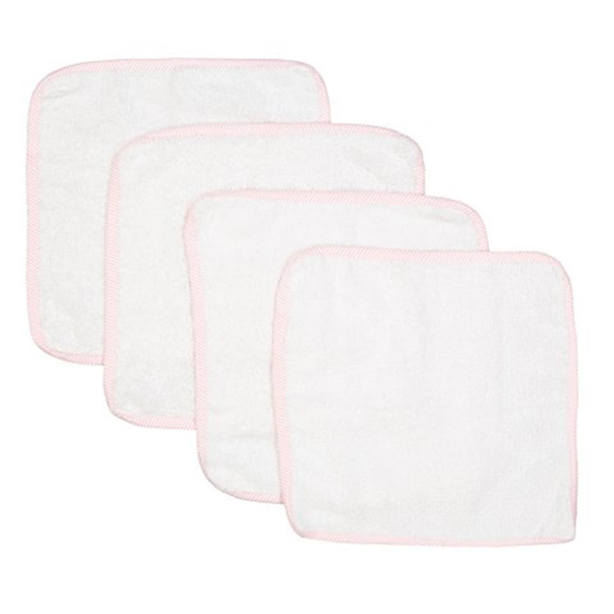 Baby Mode Signature Baby Boys and Girls Bath Washcloths with Piped Edge, Pink