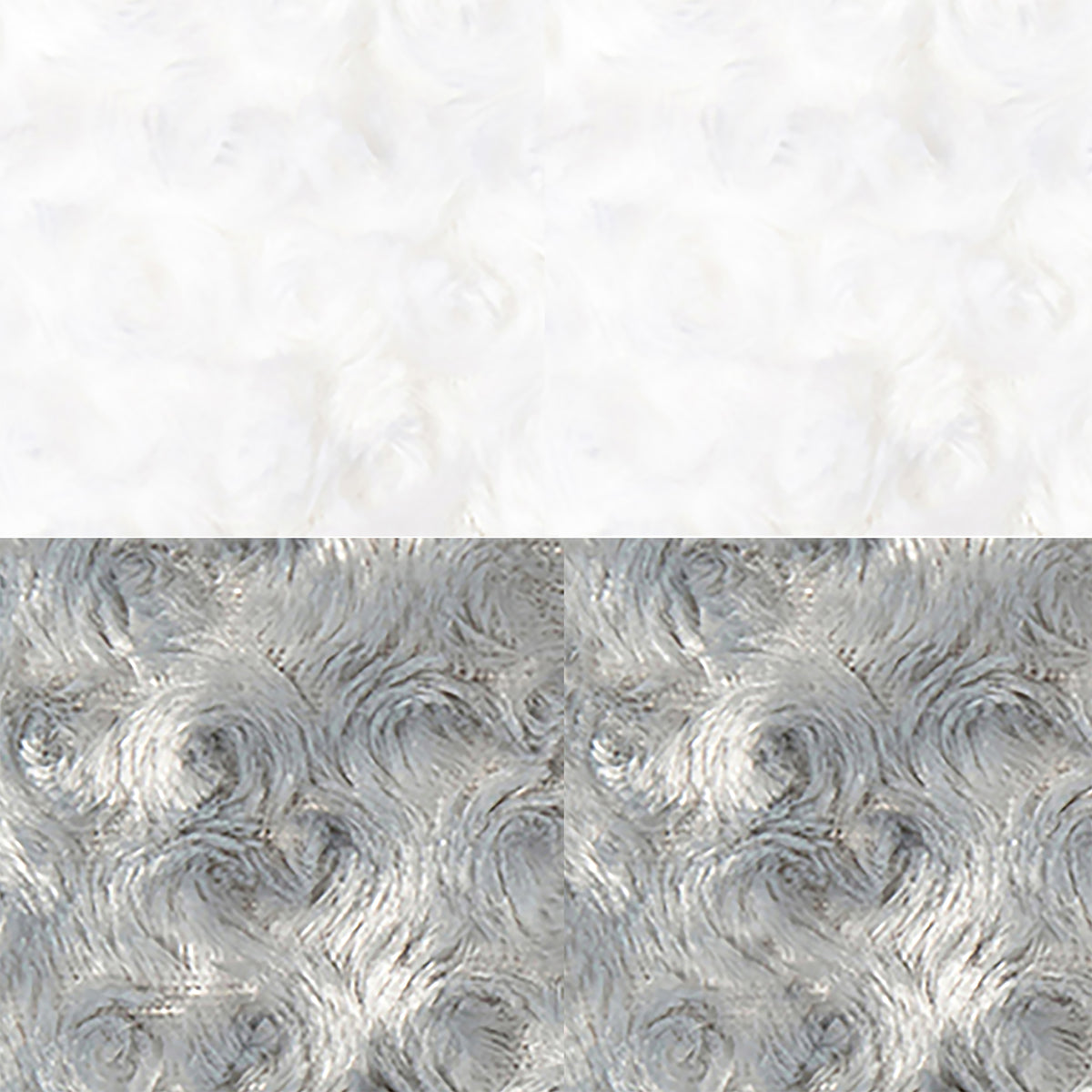 Baby Mode Baby Boys and Baby Girls 2 Pack Curly Plush Baby Blankets, White and Gray