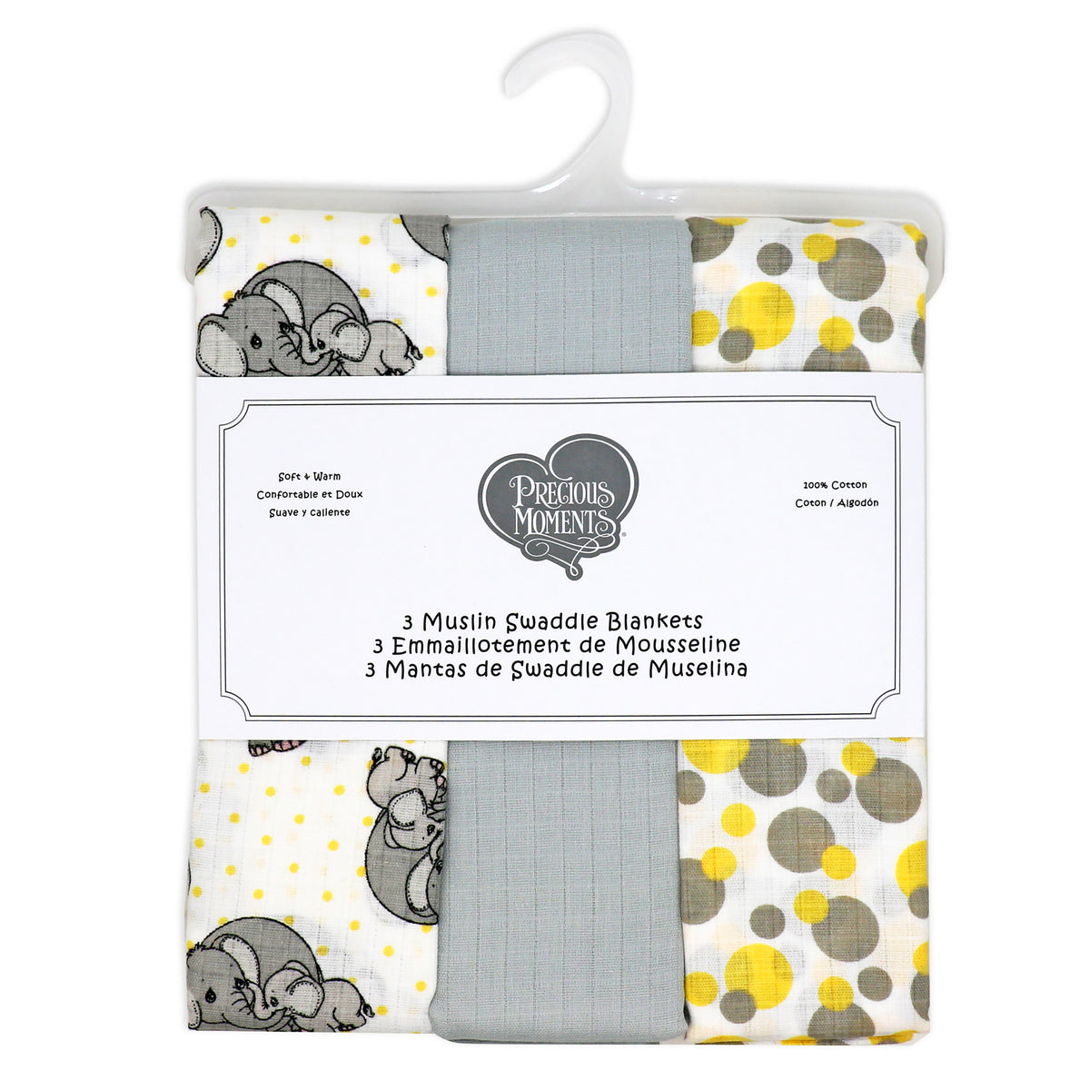 3 Stories Trading Company Baby Boys and Baby Girls 8 Piece Precious Moments Elephants Baby Gift Set, Neutral