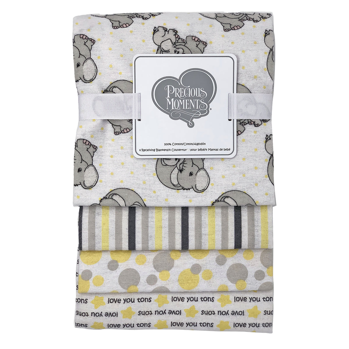 3 Stories Trading Company Baby Boys and Baby Girls 8 Piece Precious Moments Elephants Baby Gift Set, Neutral