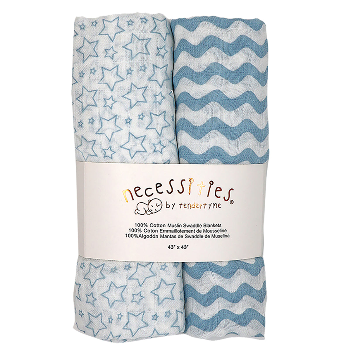 3 Stories Trading Company Baby Boys and Baby Girls 7 Piece Blue Moose Baby Gift Set