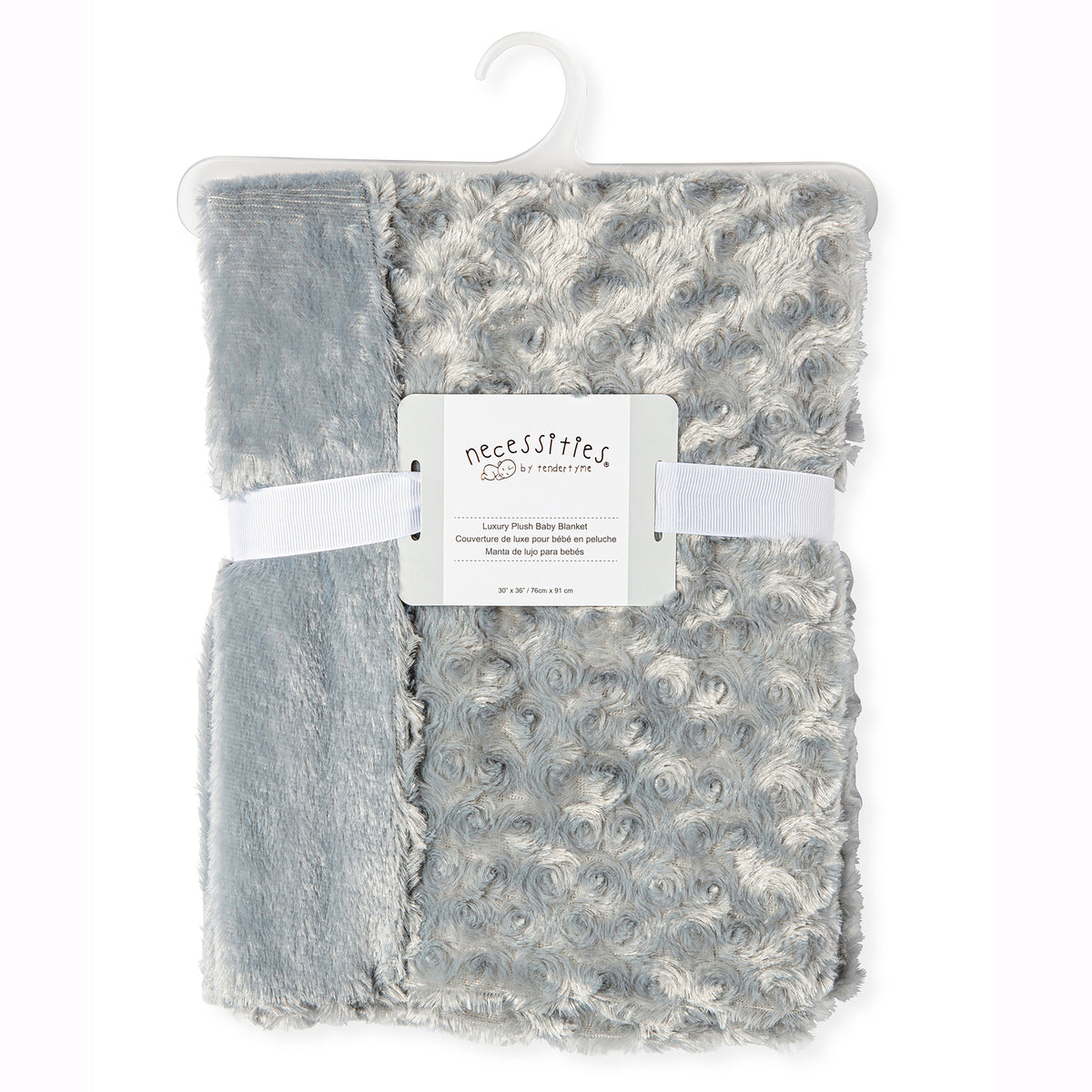 Baby Mode Baby Boys and Girls Plush Blanket with Nunu Gift Set, Gray