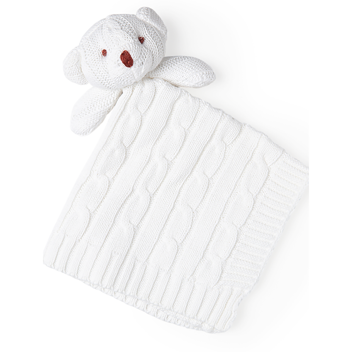Baby Mode Signature Baby Cable Knit Baby Blanket Gift Set, White