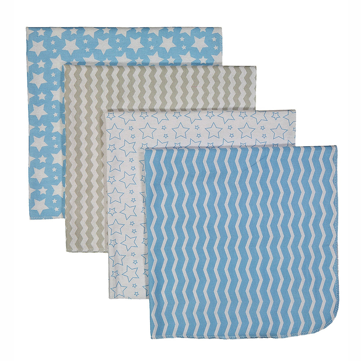 Baby Mode Baby Boys and Baby Girls Stars 7 Piece Baby Blanket Gift Set, Blue
