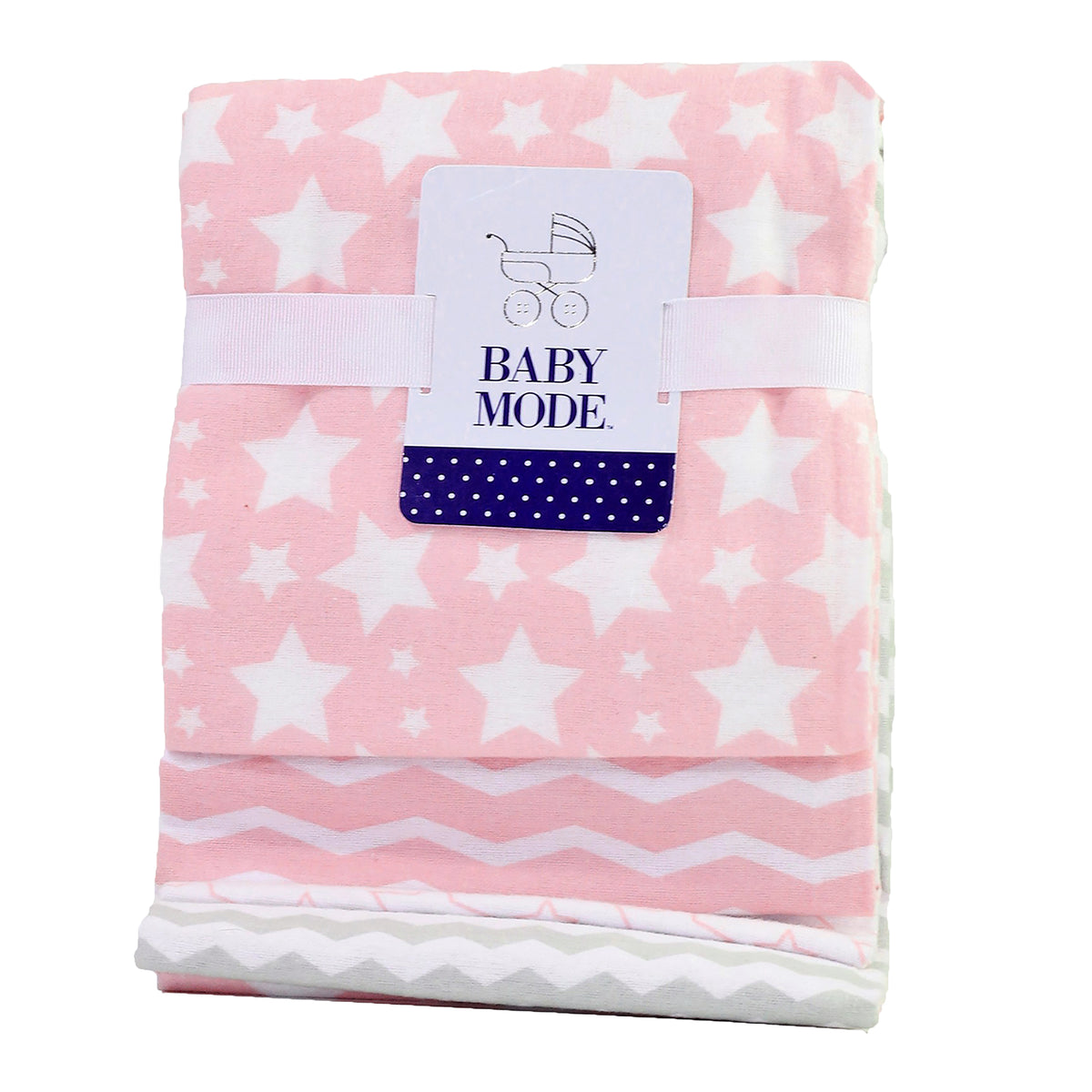 Baby Mode Baby Boys and Baby Girls Stars 7 Piece Baby Blanket Gift Set, Pink