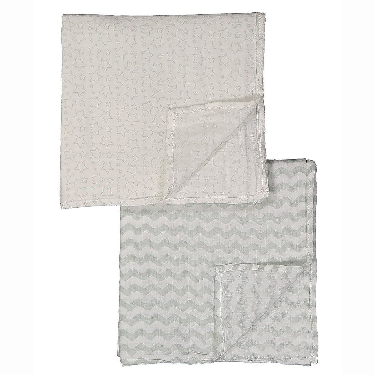 Baby Mode Baby Boys and Baby Girls Stars 7 Piece Baby Blanket Gift Set, Gray