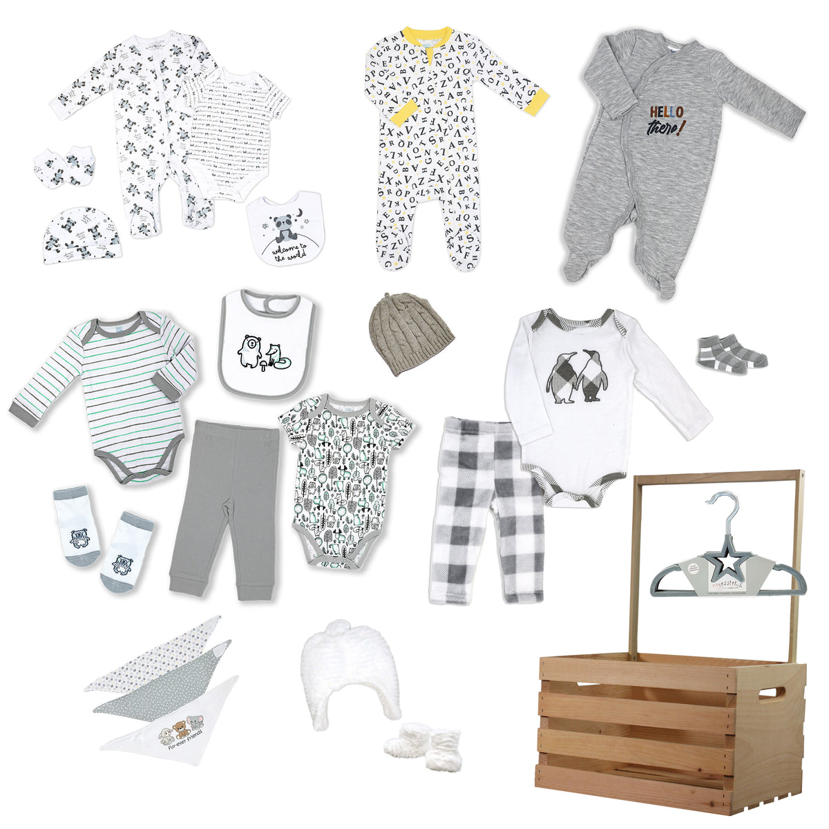 3 Stories Trading Company Baby's First Year 33 Piece Baby Shower Gift Crate