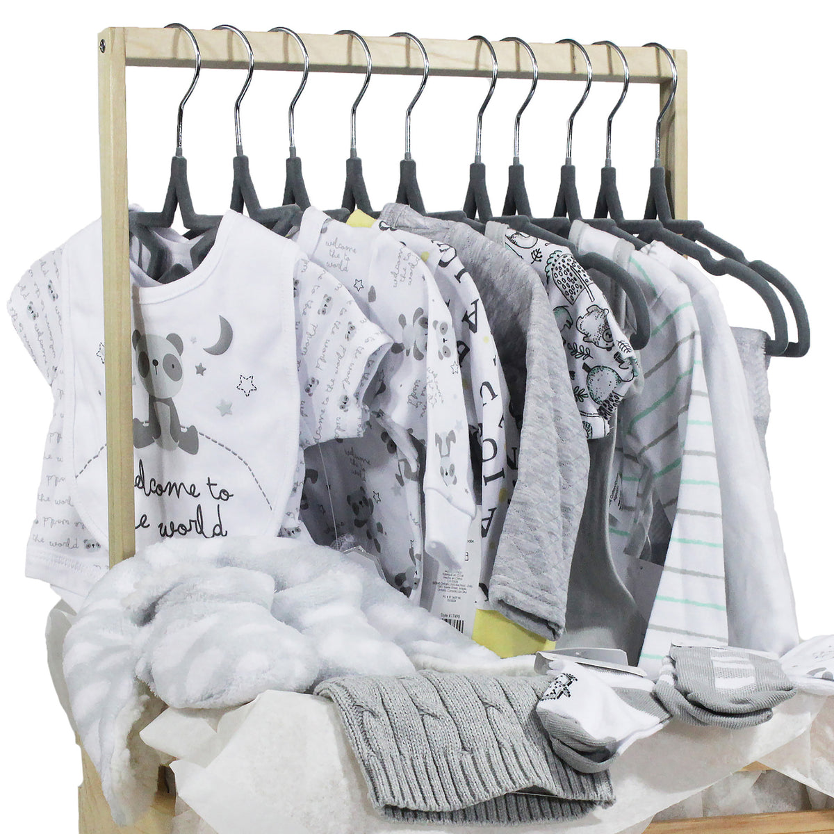 3 Stories Trading Company Baby Shower and Special Occasion Large Gift Crate with Display or Clothes Rod