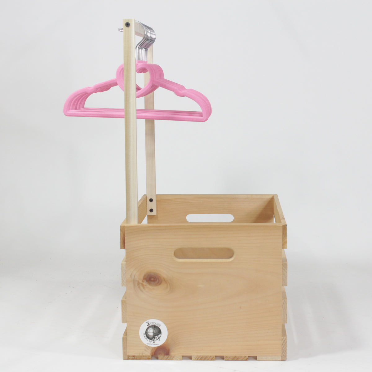 3 Stories Trading Company 12 Piece Baby Shower Wardrobe Gift Crate and Clothes Hangers, Pink