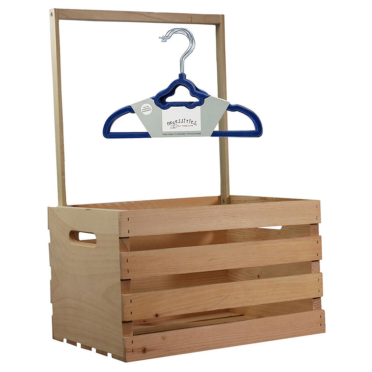 3 Stories Trading Company 12 Piece Baby Shower Wardrobe Gift Crate and Clothes Hangers, Blue