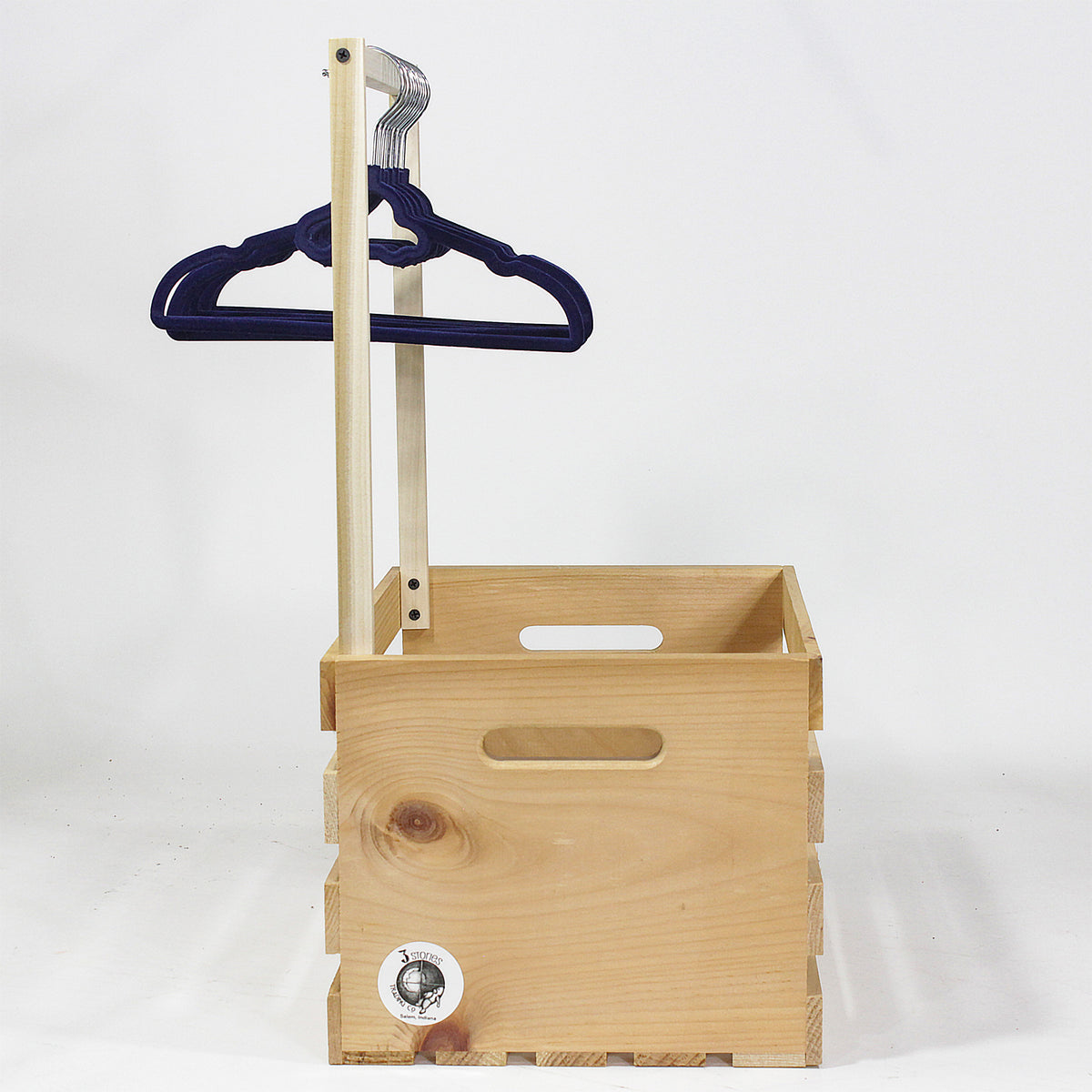 3 Stories Trading Company 12 Piece Baby Shower Wardrobe Gift Crate and Clothes Hangers, Blue