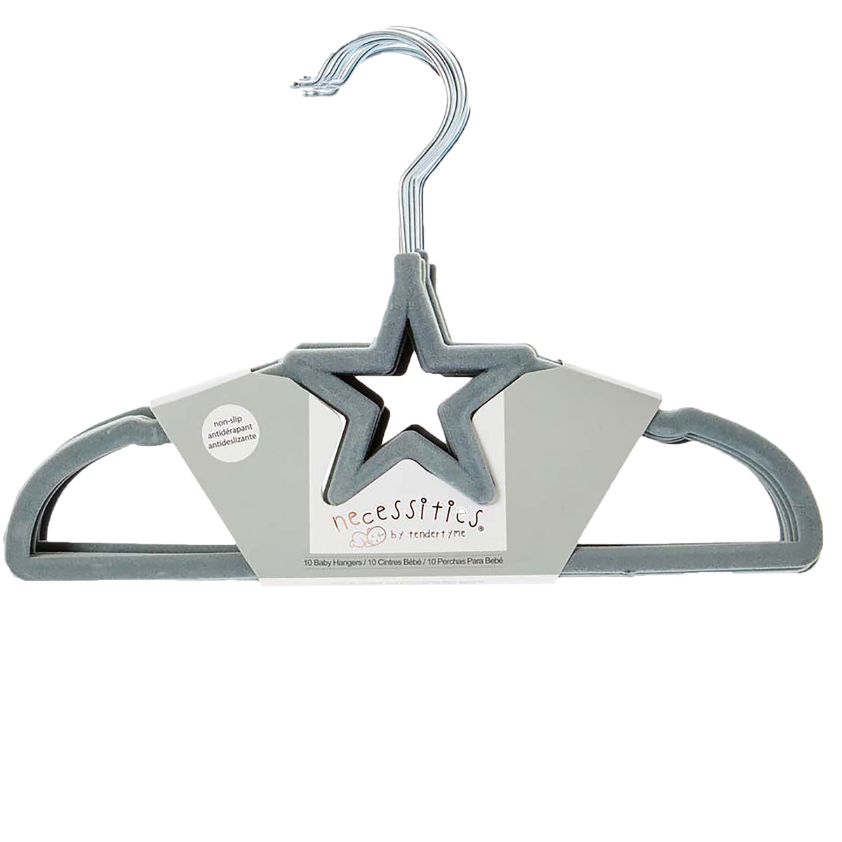 3 Stories Trading Company 12 Piece Baby Shower Wardrobe Gift Crate and Clothes Hangers, Gray