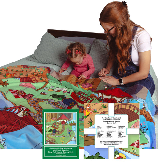 Pipp & Spalding Springtime in The Woodlands Seek-and-Find Blanket & Story, Coloring Book Bundle