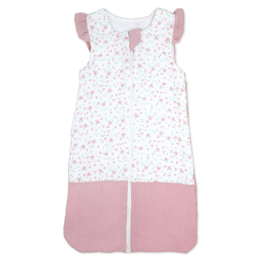 Muslin Sleep Sack Pink Floral, 0-6M