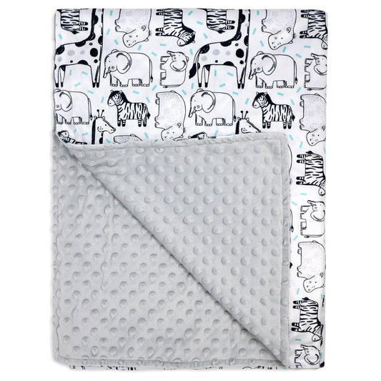 Minky Two Layer Blanket, Zoo