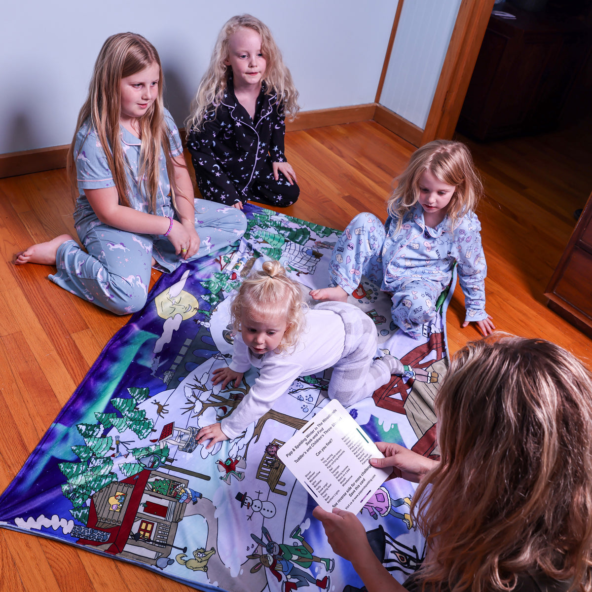 Pipp & Spalding Winter in The Woodlands Seek-and-Find Blanket & Story, Activity, and Coloring Book Bundle
