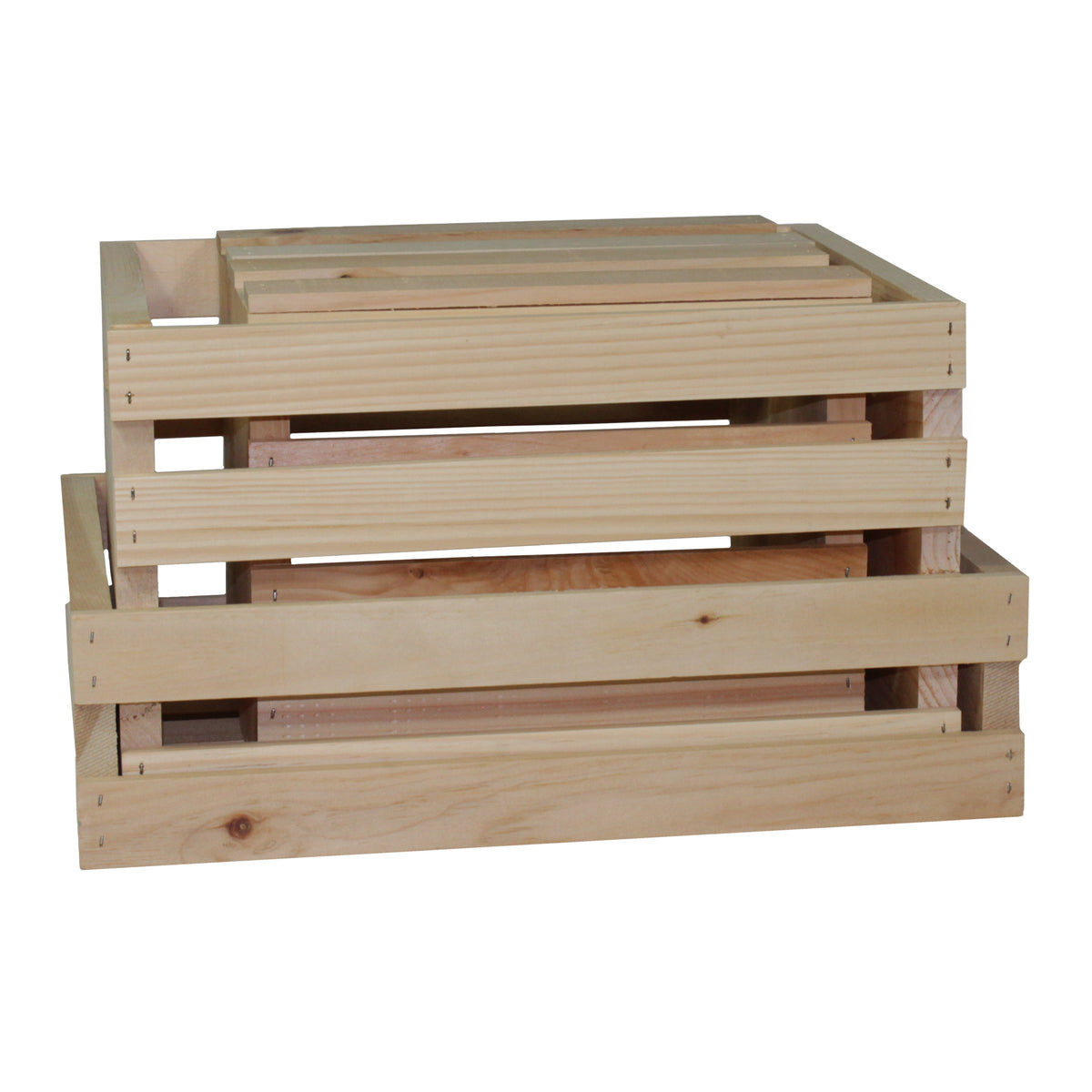 3 Stories Trading Company 4 Piece Unfinished Pine Pallet Style Crate Set