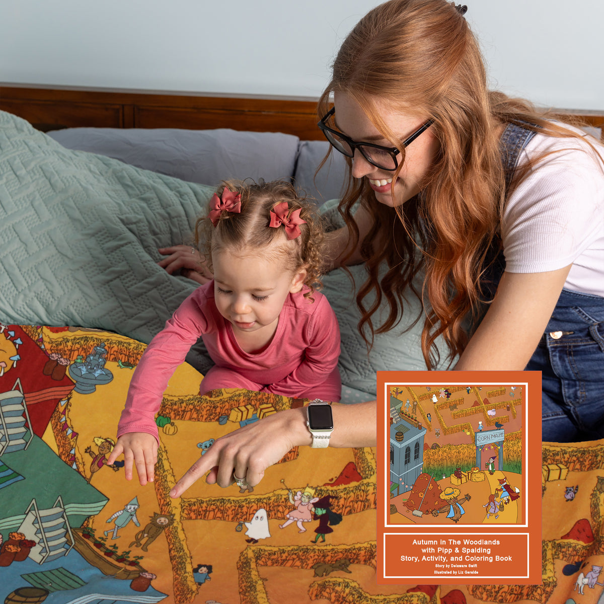 Pipp & Spalding Autumn in The Woodlands Seek-and-Find Blanket & Story, Activity, and Coloring Book Bundle