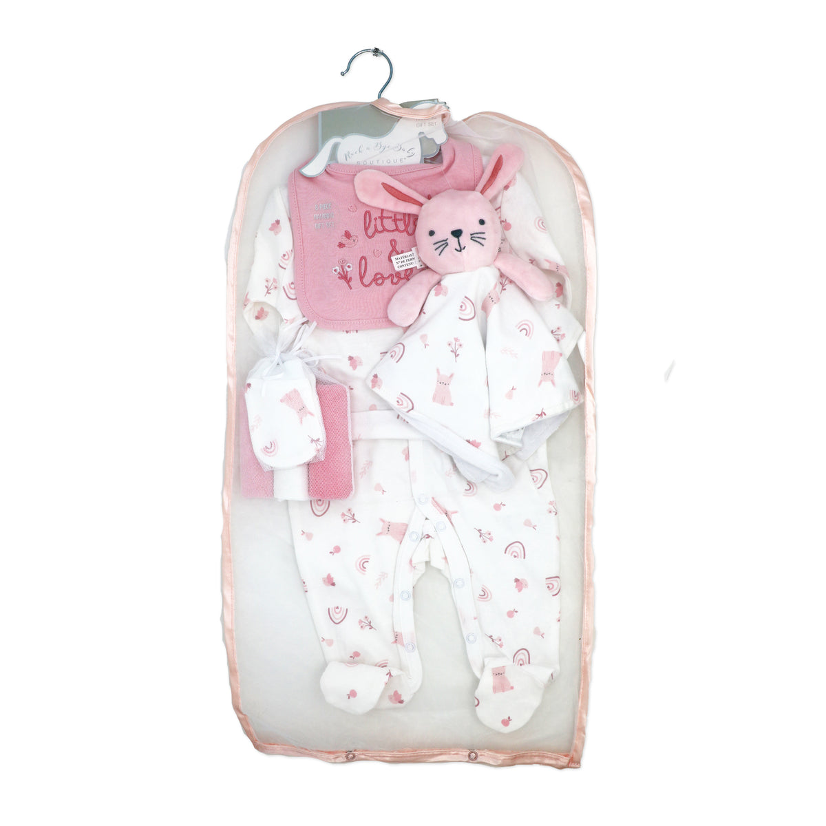 3 Stories Trading Company Baby Girls' First Year Baby Shower Gift Crate, 36-Piece Set