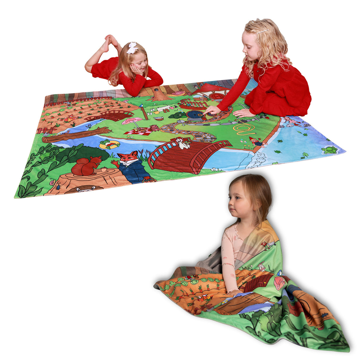 Pipp & Spalding Toddlers and Kids Seek-and-Find Blanket, Interactive Springtime in The Woodlands Twin Bed Throw