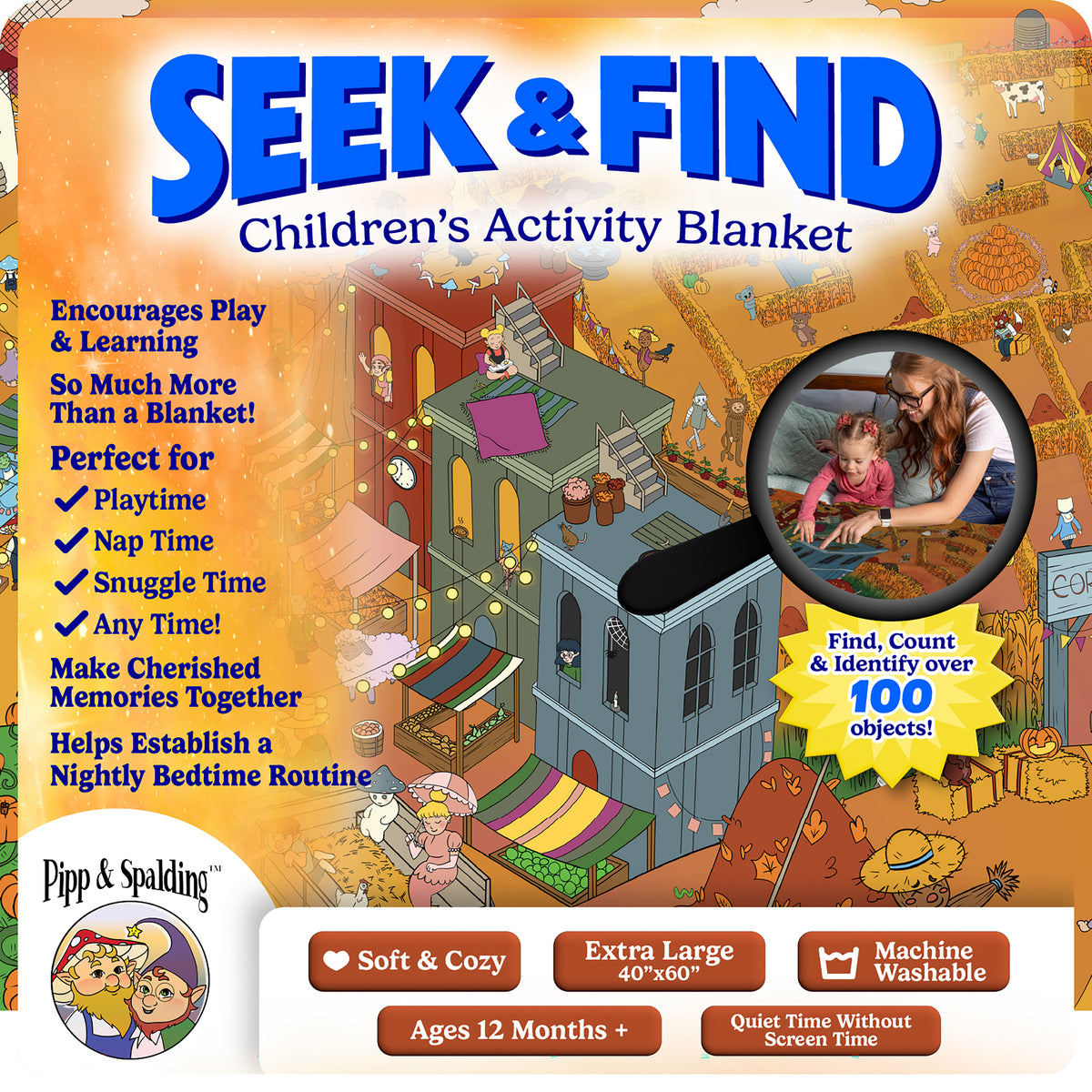 Pipp & Spalding Seek-and-Find Autumn in the Woodlands Interactive Blanket
