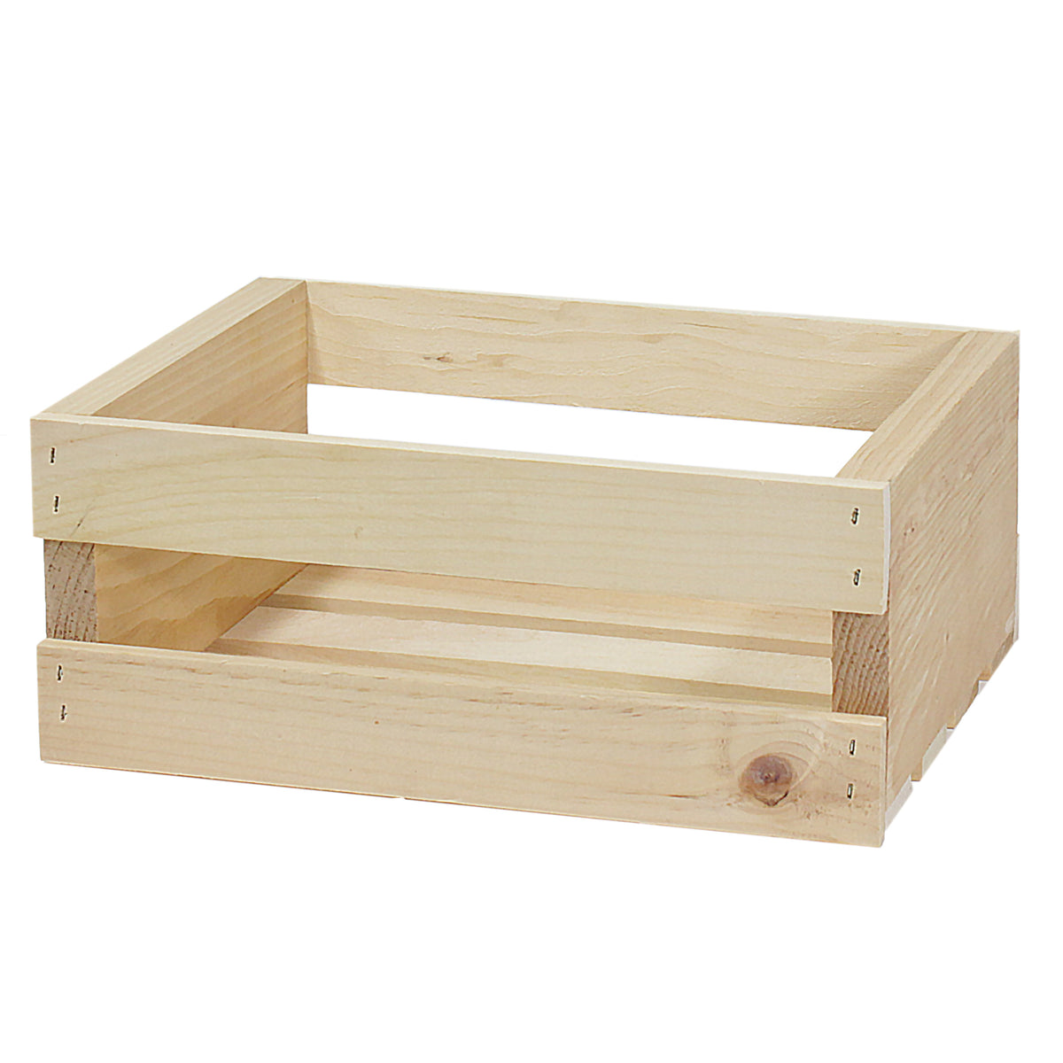 3 Stories Trading Company Small 12" Unfinished Pine Pallet Style Crate