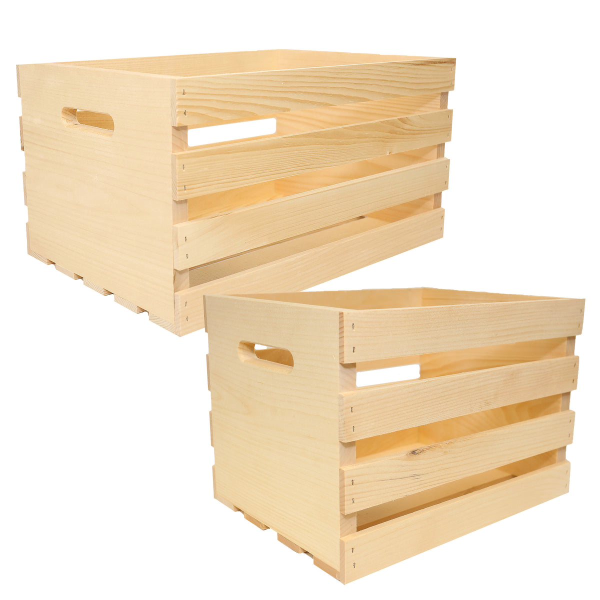3 Stories Trading Company 2 Piece Unfinished Pine Pallet Style Crate Set