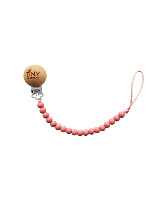 Tiny Teethers Designs Baby Boys and Baby Girls Silicone Pacifier Clip, Rose