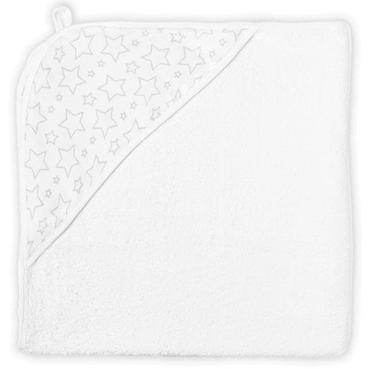 necessities by tendertyme Baby Boys and Girls Star Muslin Lined Hooded Towel, Gray
