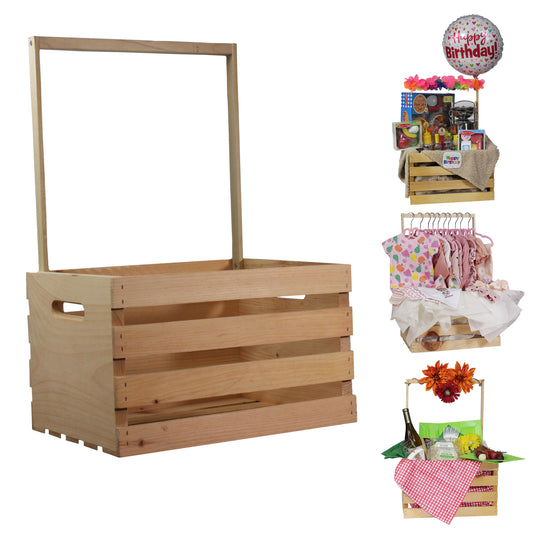 3 Stories Trading Company Baby Shower and Special Occasion Large Gift Crate with Display or Clothes Rod