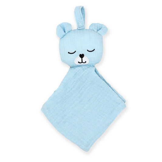 Jesse & Lulu Baby Boys And Baby Girls Muslin Pacifier Holder Toy, Blue