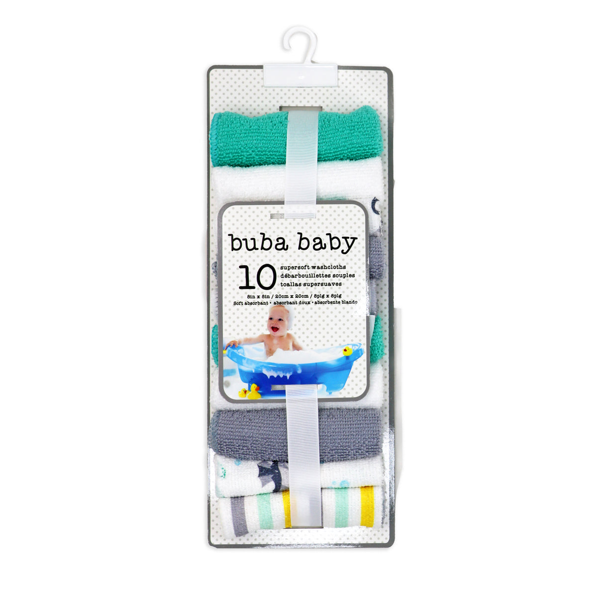 Buba Baby 10 Pack Washcloth Set, Seahorses