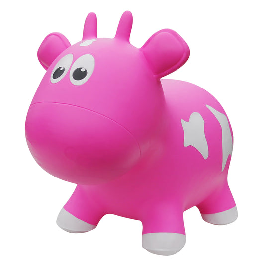 Farm Hoppers Toddler and Kids Inflatable Cow Hopper Toy, Pink