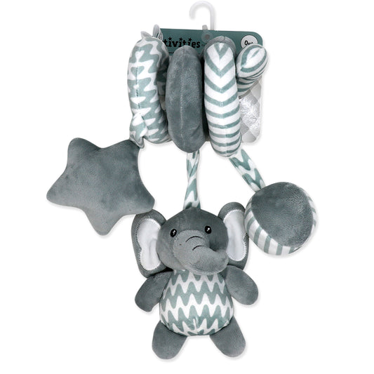 Baby Mode Boys and Girls Spiral Activity Toy, Gray Elephants