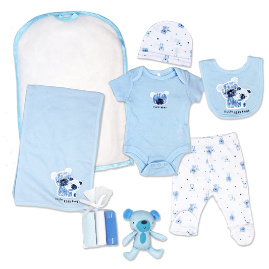 Rock-A-Bye Baby Boutique Baby Boys Little Bear Hugs Layette Gift, 10 Piece Set, 3-6M