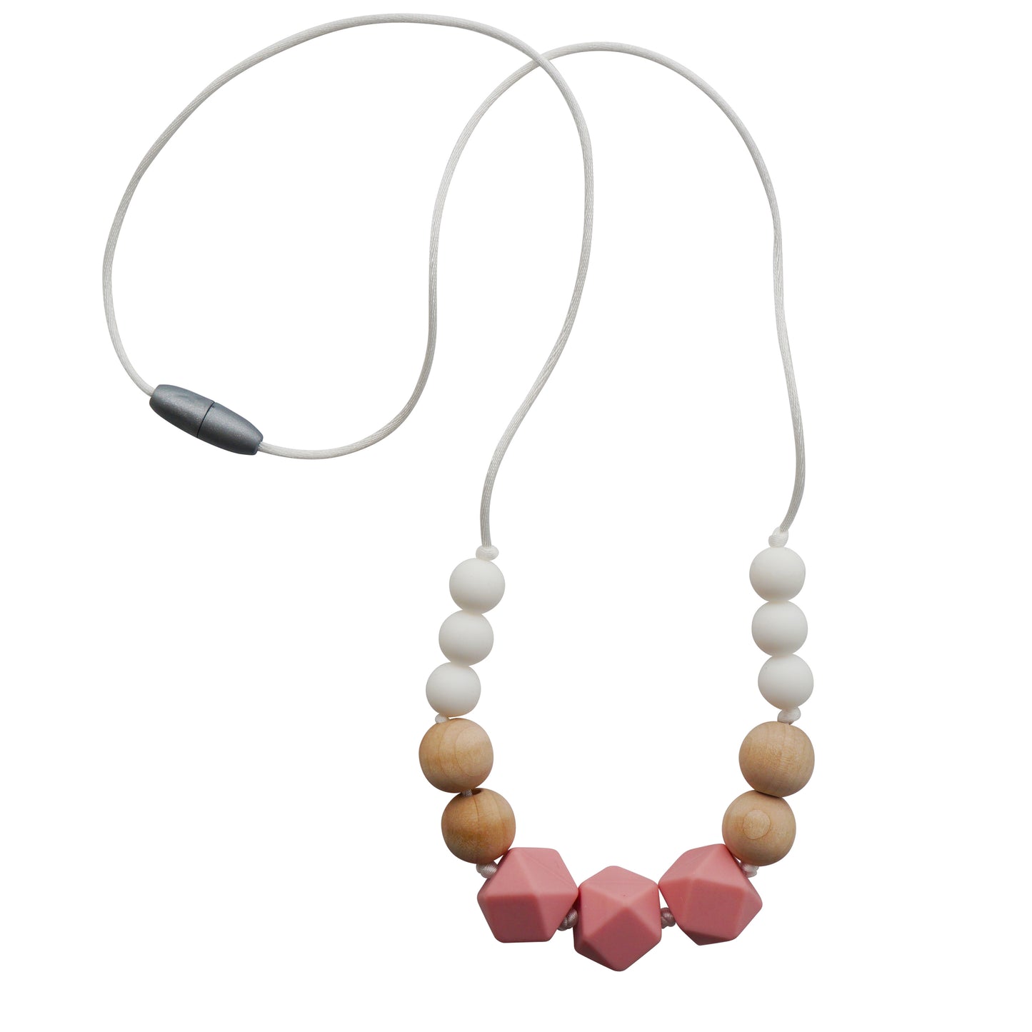 Tiny Teethers Designs Baby Boys and Baby Girls Silicone Teething Necklace for Mom and Baby, Rose