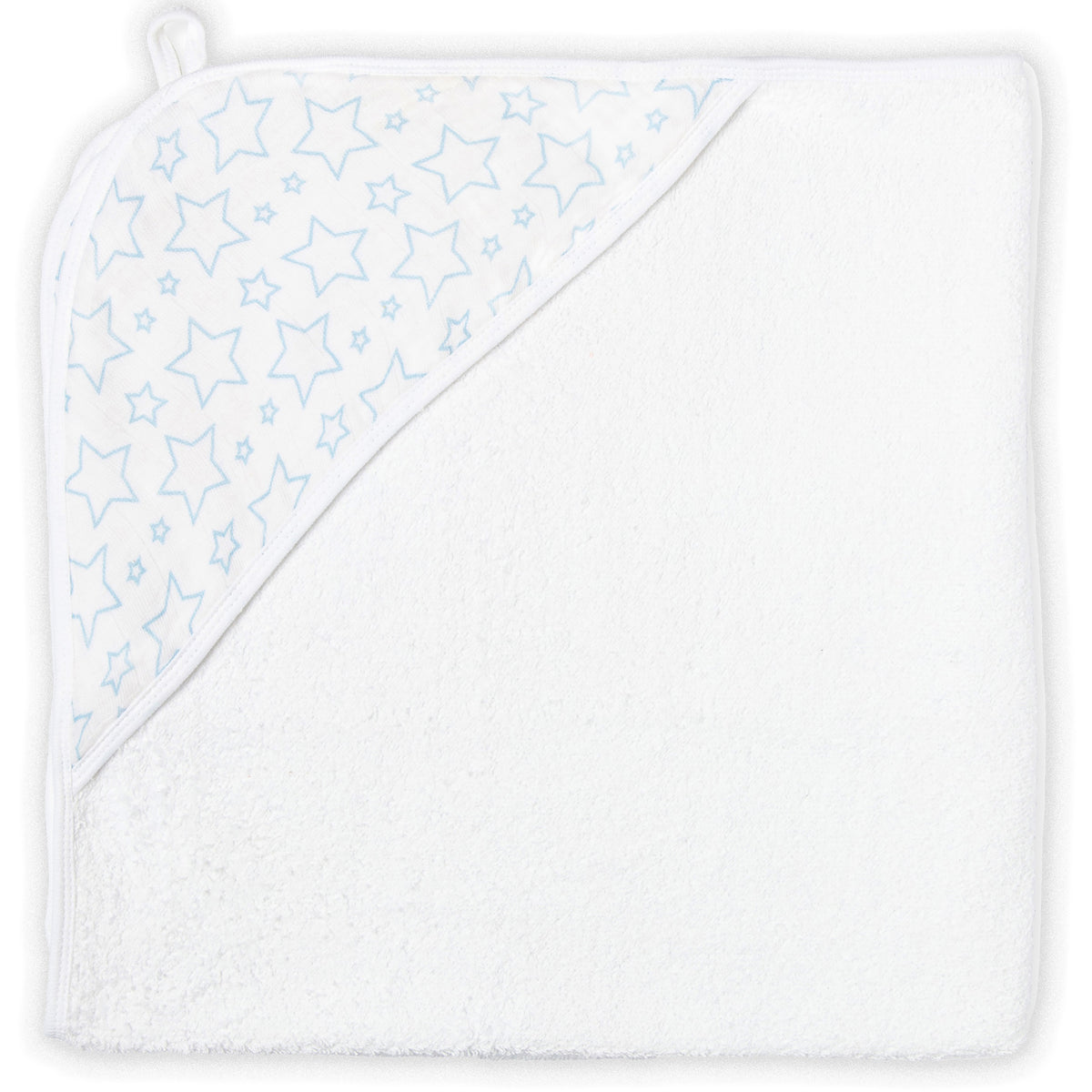 necessities by tendertyme Baby Boys and Girls Star Muslin Lined Hooded Towel, Blue